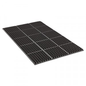 Safewalk Heavy-Duty Anti-Fatigue Drainage Mat, Grease-Proof, 36x60, Black