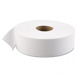JRT Jumbo-Roll Bath Tissue, 1-Ply, White, 3-5/8" x 4000 ft