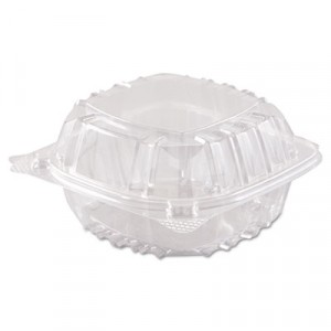 ClearSeal Plastic Sandwich Hinged Container, 6x5-4/5x3, Clear, 125/Pack