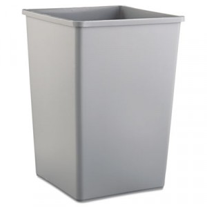 Untouchable Waste Container, Square, Plastic, 35 gal, Gray