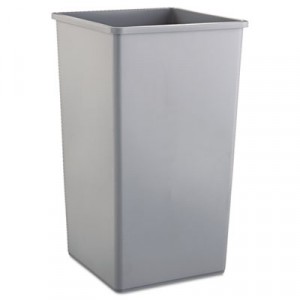 Untouchable Waste Container, Square, Plastic, 50 gal, Gray