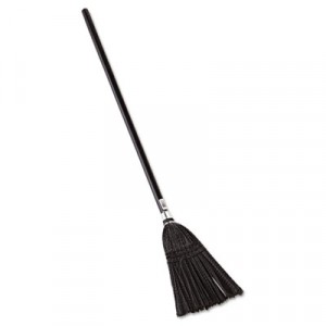 Lobby Pro Synthetic-Fill Broom, 37 1/2-in Handle, Black