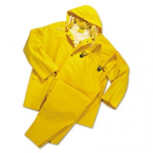 Rainsuit, PVC/Polyester, Yellow, Large