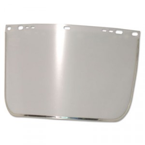Face Shield Visor, 15 1/2" x 9", Clear, Bound, Plastic/Aluminum