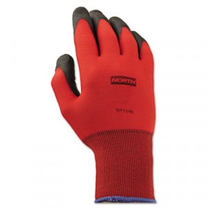 NorthFlex Red Foamed PVC Gloves, Red/Black, Size 9 (Large)