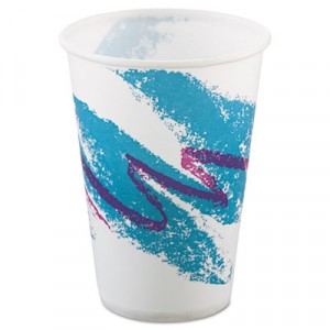 Jazz Waxed Paper Cold Cups, 10 oz., Rolled Rim, 100/Pack