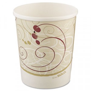 Flexstyle Double Poly Paper Containers, 32 oz, Symphony Design, 25/Pack