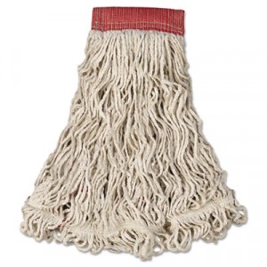 Swinger Loop Wet Mop Heads, Cotton/Synthetic, White, Large