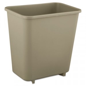 Wastebasket 6.75x9.875x10.125 8.125Quart Beige