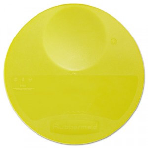 Round Storage Container Lids, 10 1/4dia x 1h, Yellow