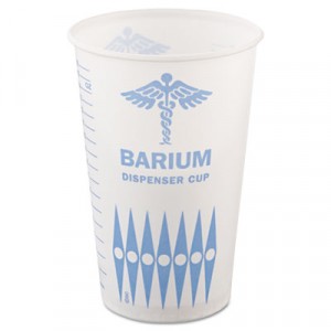 Paper Medical & Dental Graduated Cups, 16 oz., White/Blue, 50/Bag