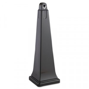 GroundsKeeper Cigarette Waste Collector, Pyramid, Plastic/Steel, Black