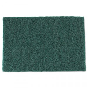 Medium-Duty Scouring Pad, 6x9, Green, 10 per Pack