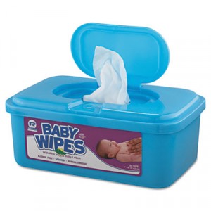 Baby Wipes Tub, Unscented, White, 80/Tub