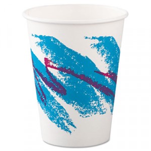 Jazz Hot Paper Cups, 12 oz., Polycoated, Jazz Design, 50/Bag