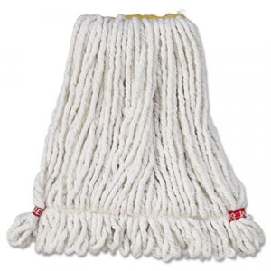 Web Foot Wet Mop Heads, Shrinkless, White, Small, Cotton/Synthetic