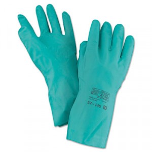 Sol-Vex Sandpatch-Grip Nitrile Gloves, Green, Size 10 (X-Large)