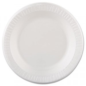 Foam Plastic Plates, 10 1/4 Inches, White, Round, 125/Pack