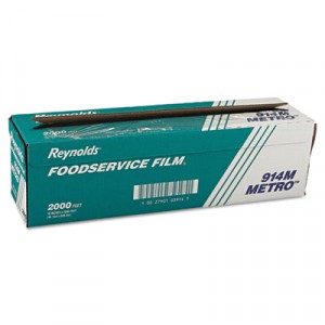Metro Light-Duty PVC Film Roll w/Cutter Box, 18" x 2000 ft, Clear