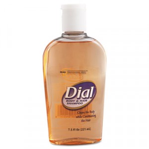 Body & Hair Shampoo, Peach Scent, Clear Amber, 7.5 oz Flip Cap Décor Bottle