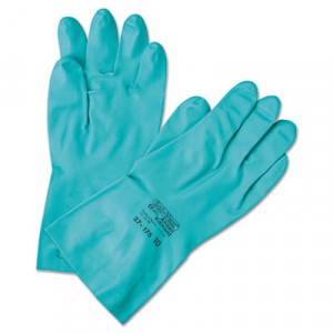 Sol-Vex Sandpatch-Grip Nitrile Gloves, Green, Size 10 (X-Large)