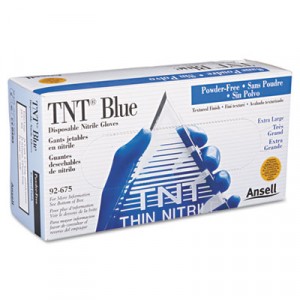 TNT Disposable Nitrile Gloves, Non-powdered, Blue, X-Large, 100 Gloves/Box