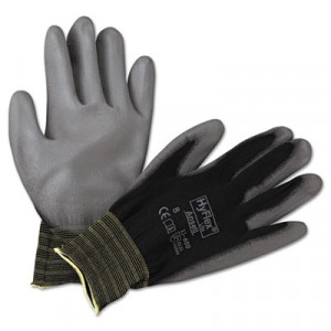 HyFlex Lite Gloves, Black/Gray, Size 8 (Medium)