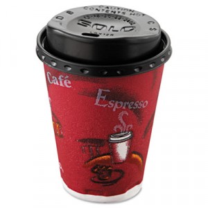 Bistro Hot/Cold Foam Cups with Lids, 12 oz., Maroon, 50/Pack