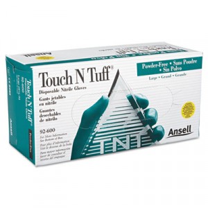 Touch N Tuff Nitrile Gloves, Teal, Medium, 100/Box