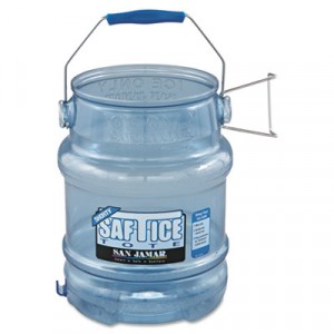 Saf-T-Ice Tote, 5gal Capacity, Transparent Blue