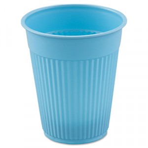 Plastic Medical & Dental Cups, 5 oz., Sky Blue, Fluted, 100/Bag