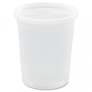 DELItainers Microwavable Cont., Clear, 32 oz, 4.55"dia x 5.55"h, 240/Carton