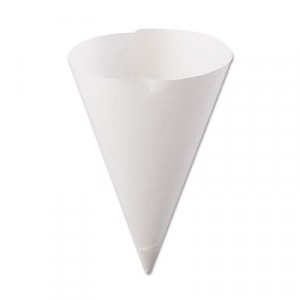 Straight-Edge Paper Cone Cups, 7oz, White