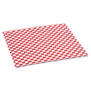 Grease-Resistant Paper Wrap/Liners, 12x12, Red Check, 1000 Sheets/Box