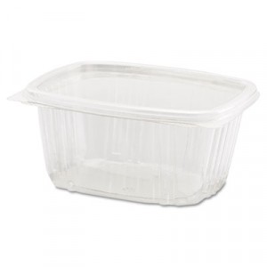 Clear Hinged Deli Container, Plastic, 16 oz, 5-3/8x4-1/2x2-5/8, 100/Bag