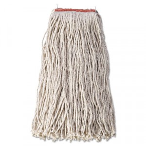 Cut-End Blend Mop Heads, Cotton/Synthetic, White, 24 oz, 1-in. Headband