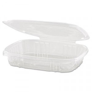 Shallow Clear Hinged Deli Container, Plastic, 16 oz, 7-1/4x6-2/5x1, 100/Bag