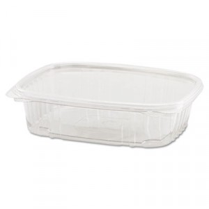 Clear Hinged Deli Container, Plastic, 24 oz, 7-1/4x6-2/5x2-1/4, 100/Bag