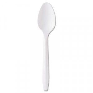 Medium-Weight Cutlery, 6 1/4", Teaspoon, White