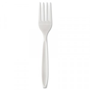 Reliance Mediumweight Cutlery, Standard Size, Fork, Indiv. Wrap, White