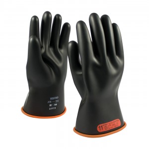 NOVAX Insulating Glove, Class 0, 11 In., Blk./Orn., Straight Cuff