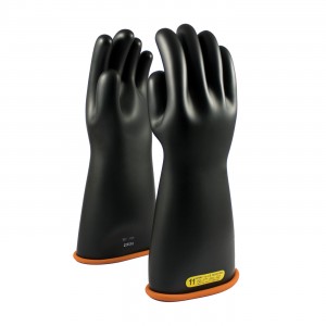 NOVAX Insulating Glove, Class 2, 16 In., Blk./Orn., Straight Cuff