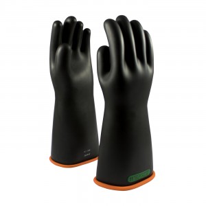 NOVAX Insulating Glove, Class 3, 16 In., Blk./Orn., Straight Cuff