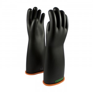 NOVAX Insulating Glove, Class 3, 18 In., Blk./Orn., Straight Cuff