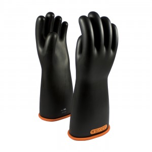 NOVAX Insulating Glove, Class 4, 16 In., Blk./Orn., Straight Cuff