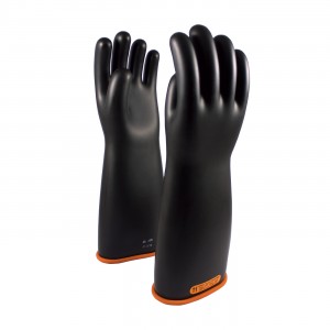 NOVAX Insulating Glove, Class 4, 18 In., Blk./Orn., Straight Cuff
