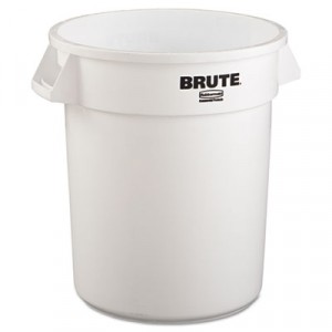 Brute Refuse Container, Round, Plastic, 20 gal, White