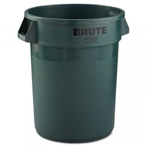Can Plastic Brute 32 Gallon Green Dia 22x27.25H