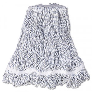 Web Foot Finish Mops, White, Medium, Cotton/Synthetic, 1". White Headband, 6/CS