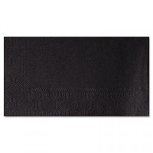 Dinner Napkins, Paper, 1/8 Fold, Two-Ply, 15" x 17", Black